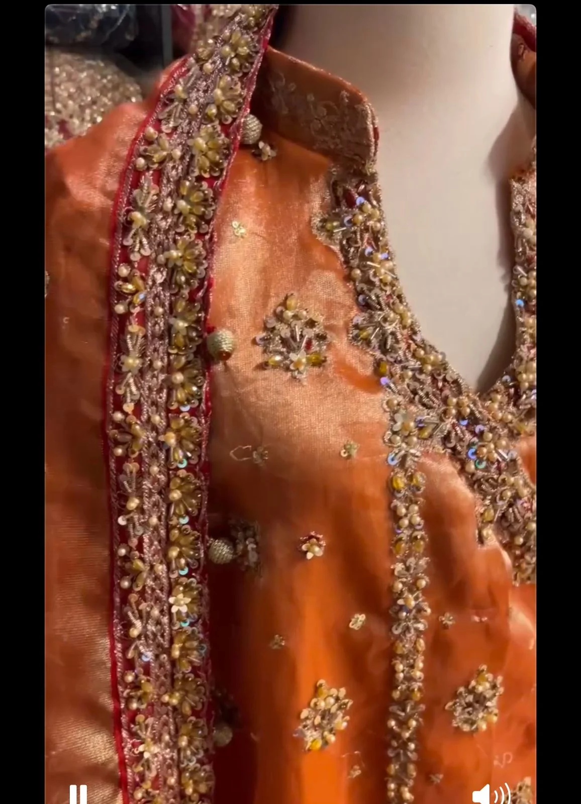 Haris Shakeel Aswad Pakistani fashion outfit in gold tones.